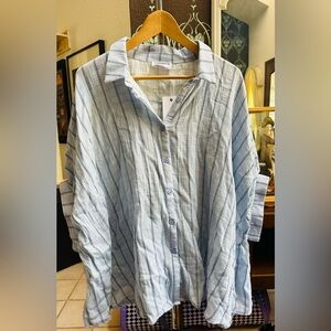 Blue Striped oversized Shirt